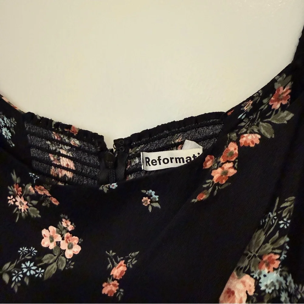 Reformation Mica Floral Square-Neck Midi Dress - Picture 7 of 9